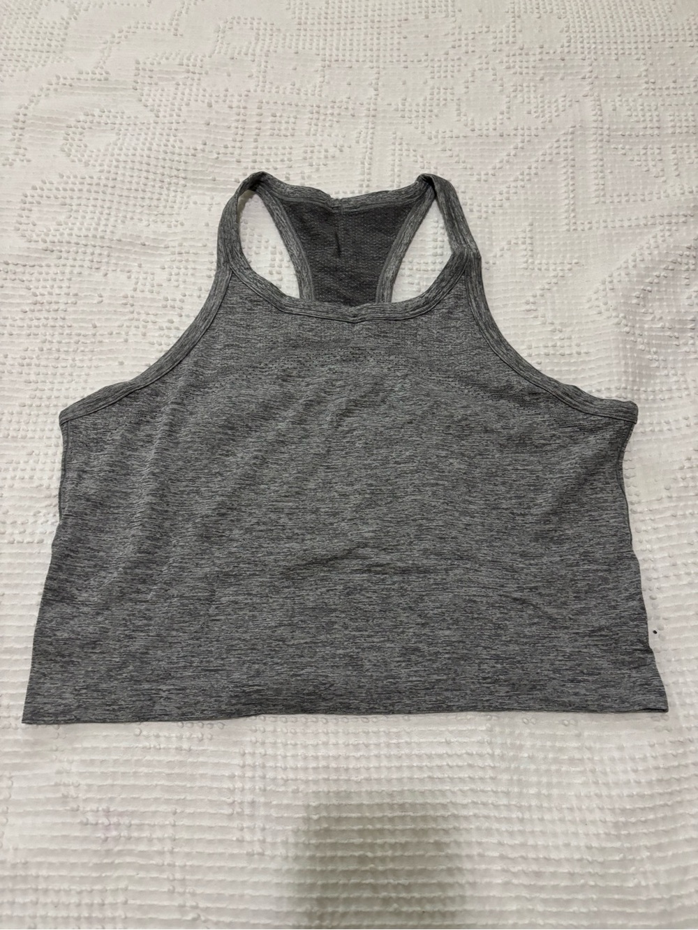 Lululemon Swiftly Tech Cropped Racerback Tank 2.0 Grey Size 12 NWOT